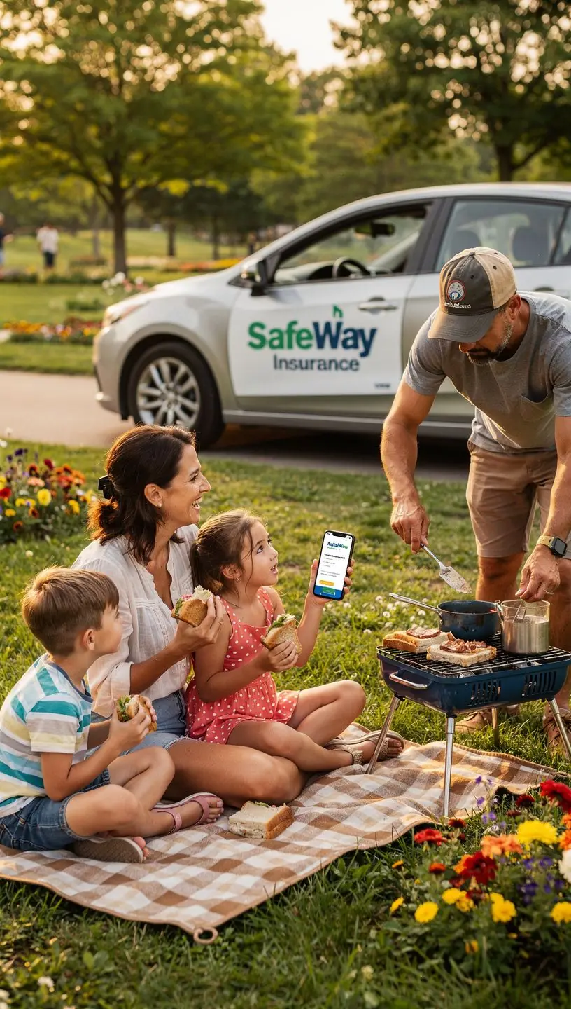 Изображение службы дорожной помощи на фоне автомобиля.